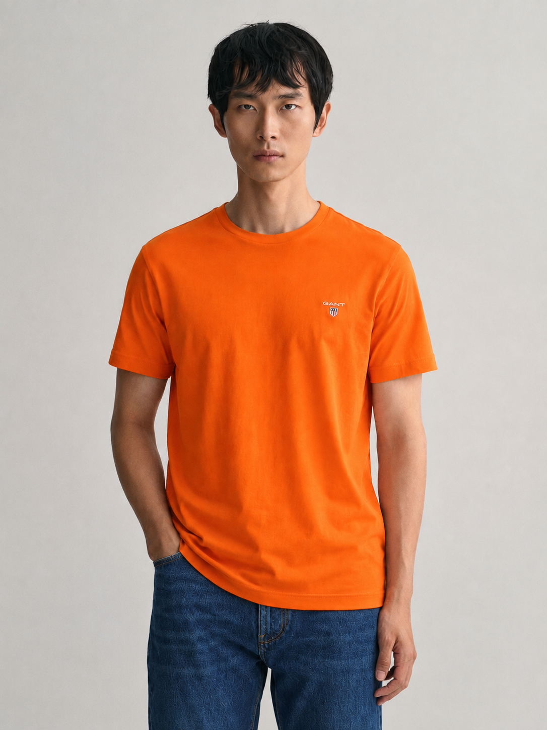 Μπλουζάκι λαιμοκοψη Gant - Κοραλί