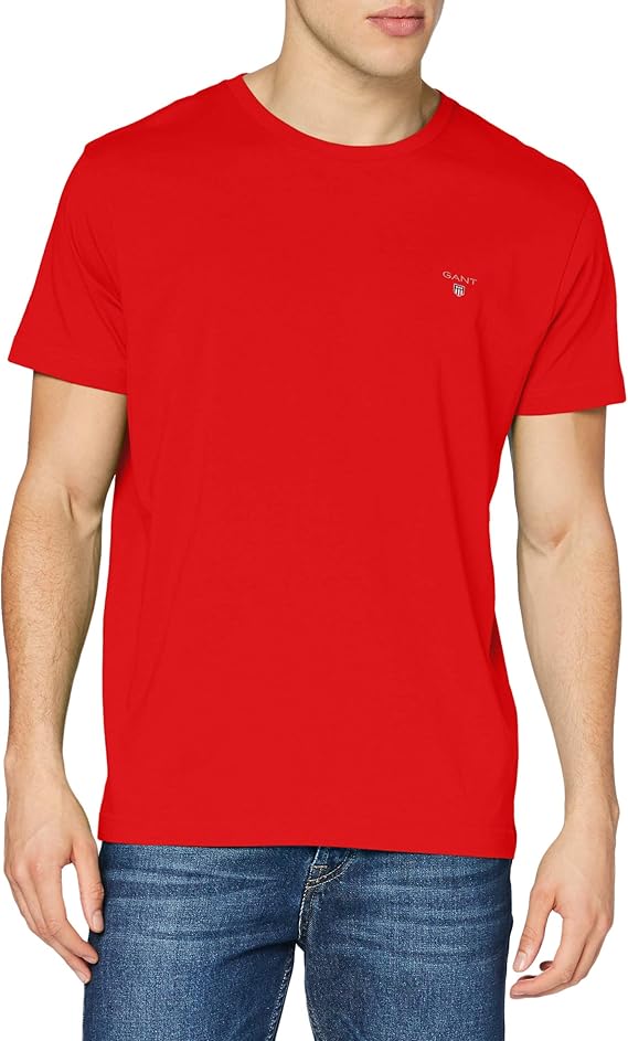Μπλουζάκι λαιμοκοψη Gant - Κόκκινο
