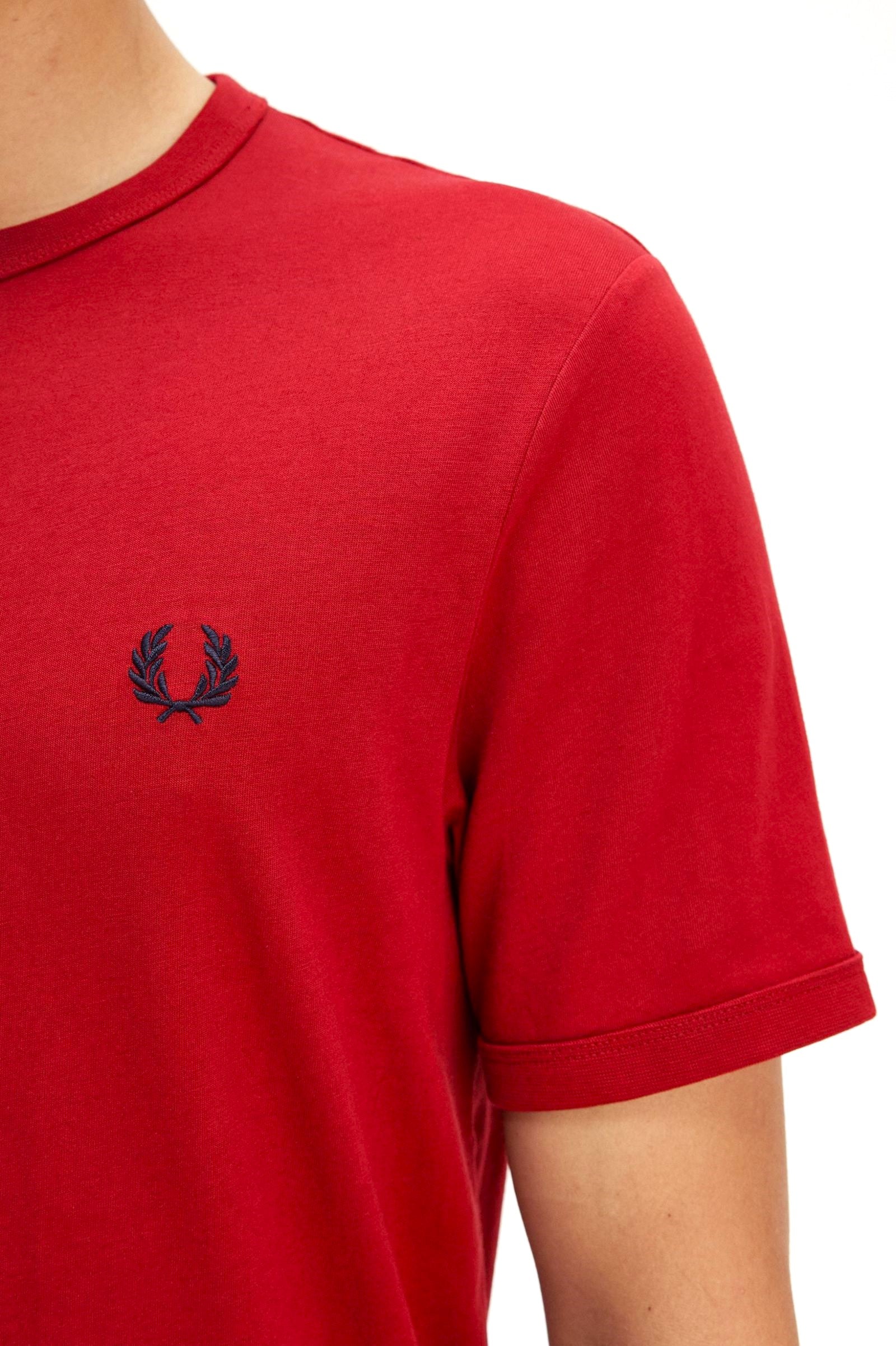 Μπλουζάκι λαιμοκοψη Fred Perry - Κόκκινο