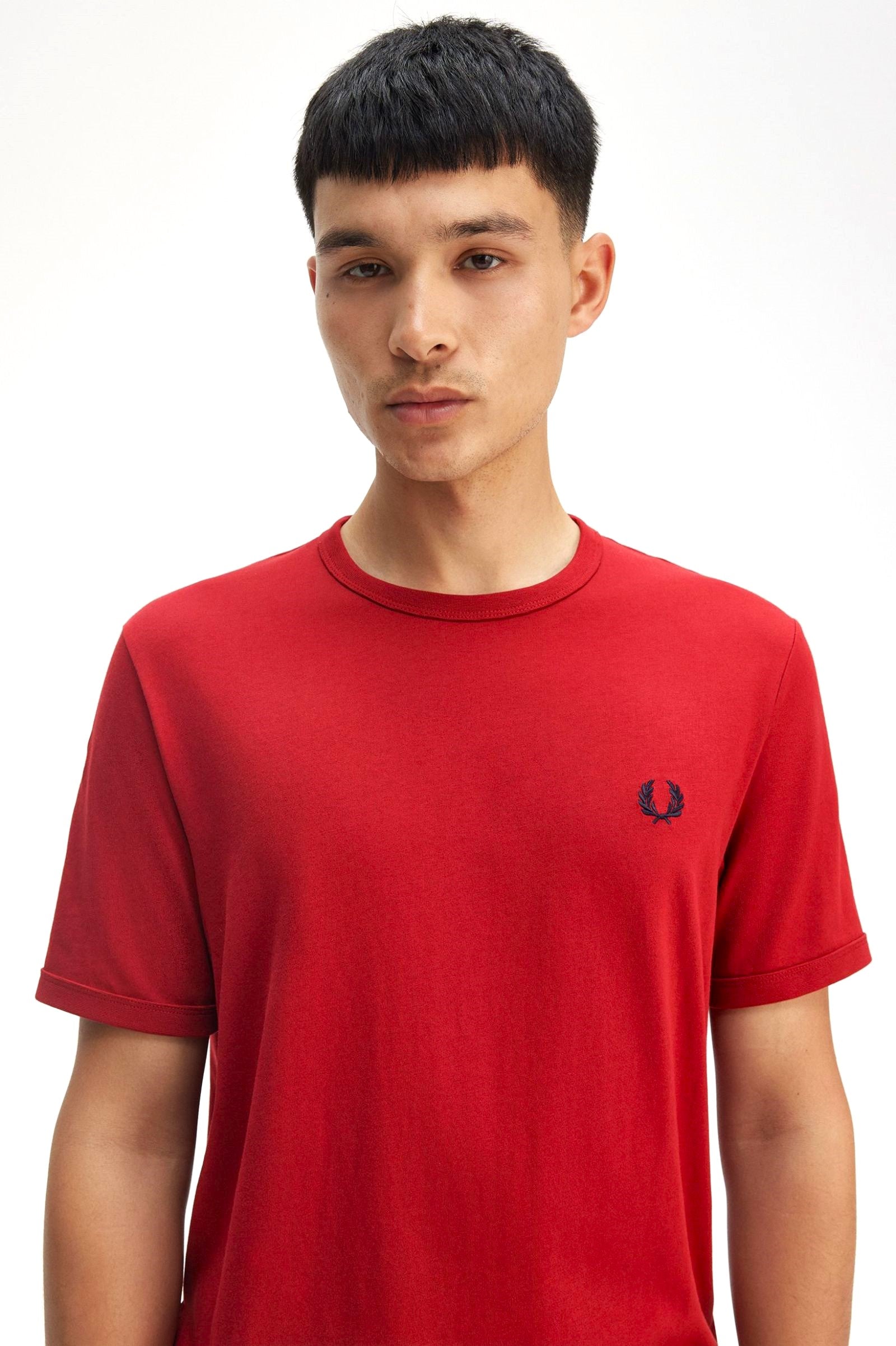 Μπλουζάκι λαιμοκοψη Fred Perry - Κόκκινο