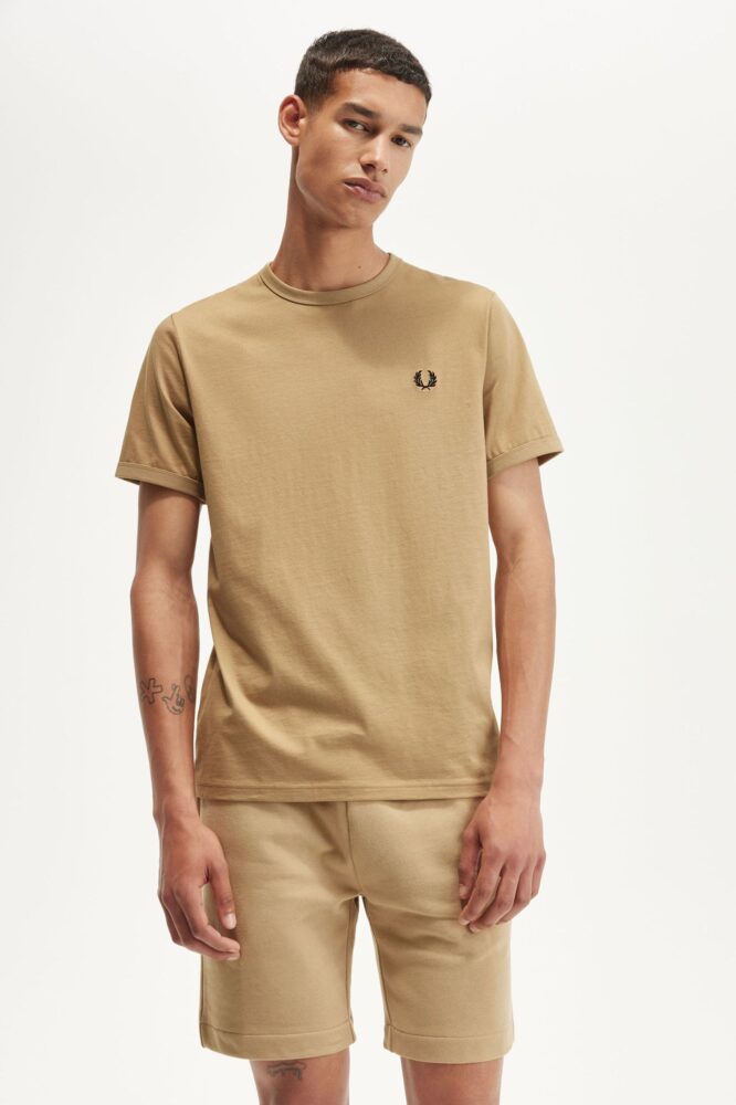 Μπλουζάκι λαιμοκοψη Fred Perry - Μπεζ