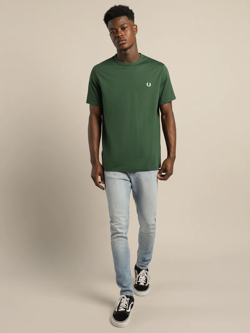 Μπλουζάκι λαιμοκοψη Fred Perry - Σκούρο Πράσινο