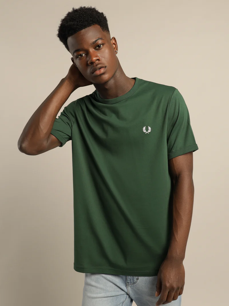 Μπλουζάκι λαιμοκοψη Fred Perry - Σκούρο Πράσινο