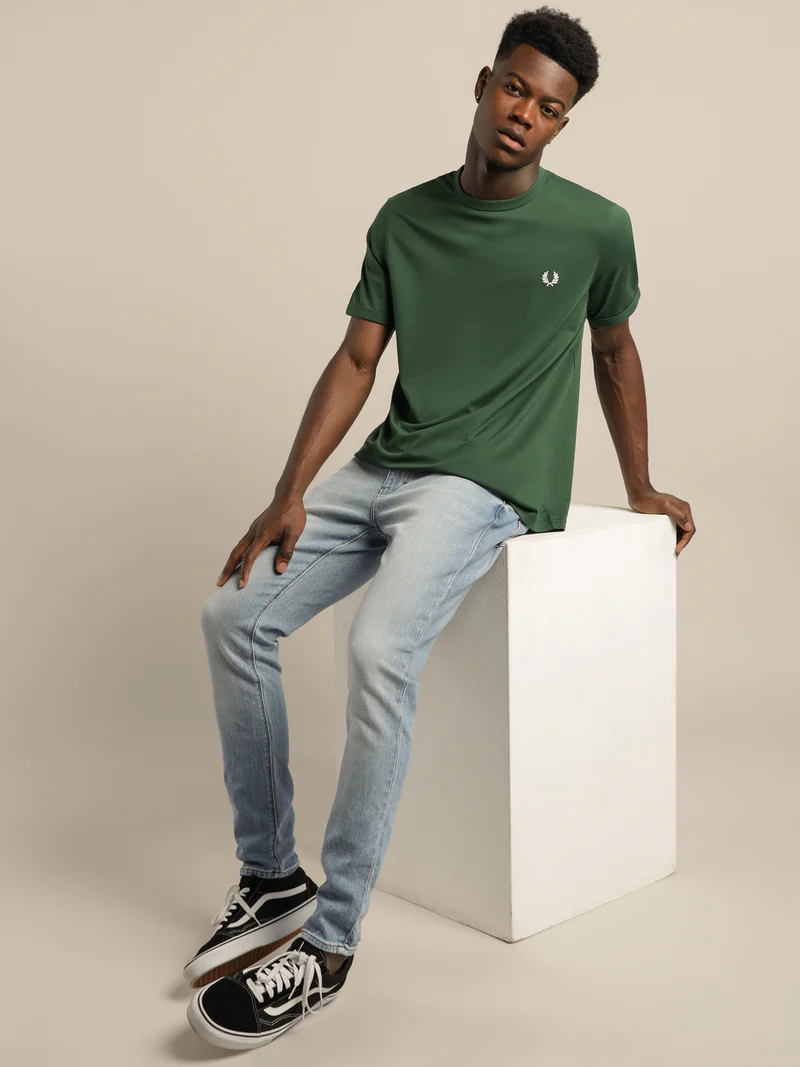 Μπλουζάκι λαιμοκοψη Fred Perry - Σκούρο Πράσινο