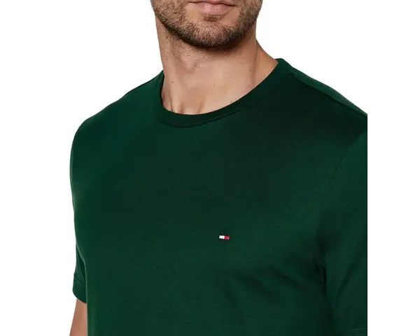 Μπλουζάκι λαιμοκοψη Tommy Hilfiger - Σκούρο Πράσινο