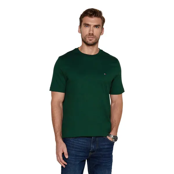 Μπλουζάκι λαιμοκοψη Tommy Hilfiger - Σκούρο Πράσινο